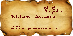 Neidlinger Zsuzsanna névjegykártya